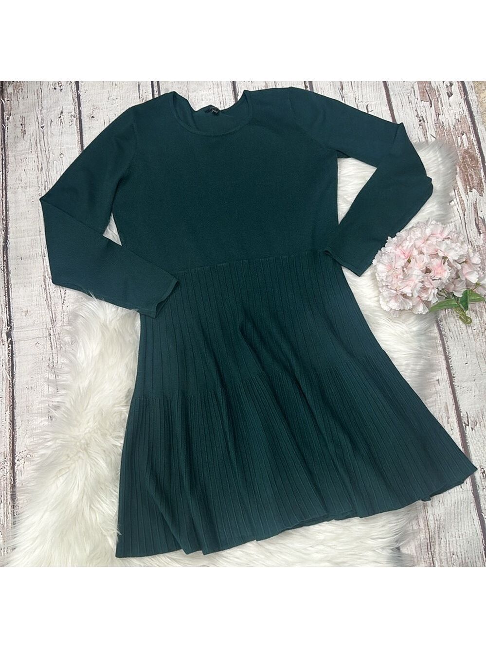 Apt 9 Women’s Crew  Neck Long Sleeve Fall Dresses Casual Swing  Sweater …